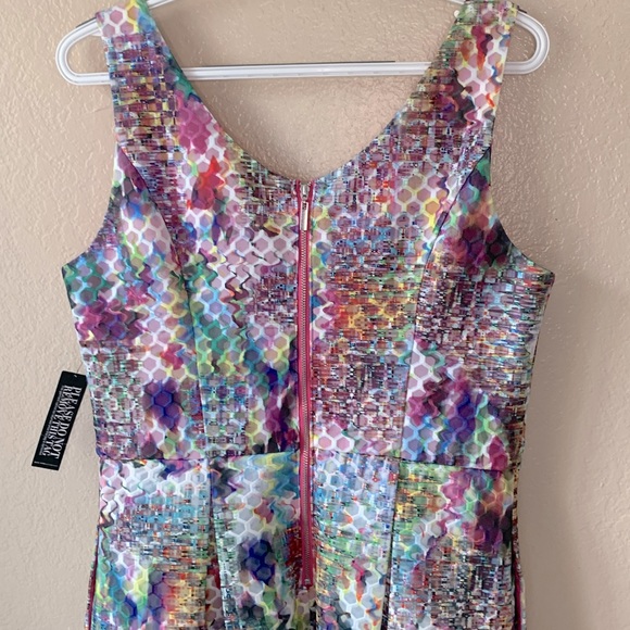 New York & Co. Watercolor Honeycomb Art To Wear Fit & Flare Dress Size 10 NWT - Picture 6 of 9